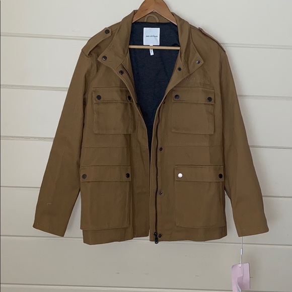 Sold Out AVEC LES FILLES Tan Canvas Cargo Jacket L – Rare, NWT, Military Style - Picture 7 of 8